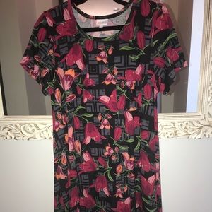 Lg LuLaRoe Carly Dress Heather Pastel Floral BNWOT